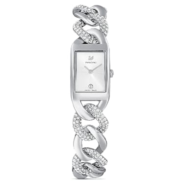Reloj Cocktail, Fabricado en Suiza, Pavé, Brazalete de metal, Tono plateado, Acero inoxidable - Swarovski, 5519330