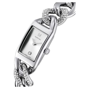 Cocktail horloge, Swiss Made, Pavé, Metalen armband, Zilverkleurig, Roestvrij staal - Swarovski, 5519330
