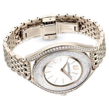 Crystalline Aura 手錶, 瑞士製造, 金屬手鏈, 金色, 香檳金色潤飾 - Swarovski, 5519456