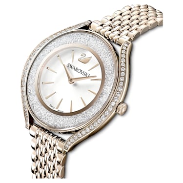 Crystalline Aura watch, Swiss Made, Metal bracelet, Gold tone, Champagne gold-tone finish - Swarovski, 5519456