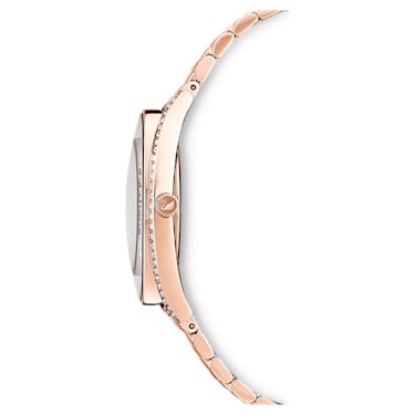 Crystalline Aura watch, Swiss Made, Metal bracelet, Rose gold tone, Rose gold-tone finish - Swarovski, 5519459