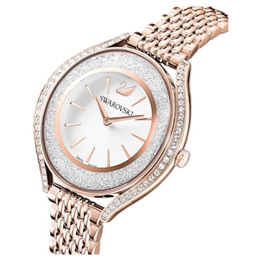 นาฬิกา Crystalline Aura, Swiss Made, สร้อยข้อมือโลหะ, โทนโรสโกลด์, เคลือบโทนสีโรสโกลด์ - Swarovski, 5519459