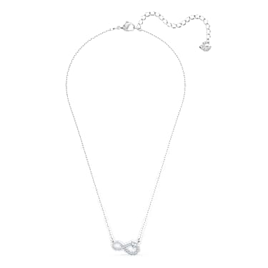 Swarovski Infinity necklace, Infinity, White, Rhodium plated | Swarovski