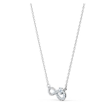 Hyperbola 項鏈, Infinity, 白色, 鍍白金色 - Swarovski, 5520576