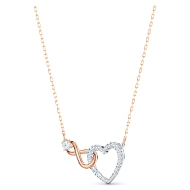 Hyperbola set, Infinity and heart, White, Mixed metal finish - Swarovski, 5521040