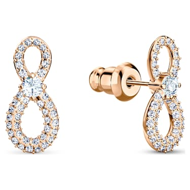 Hyperbola set, Infinity and heart, White, Mixed metal finish - Swarovski, 5521040