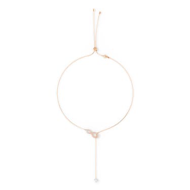 Hyperbola Y necklace, Infinity, White, Rose gold-tone plated - Swarovski, 5521346