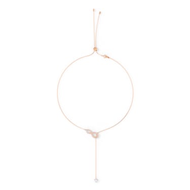 Swarovski Infinity Y necklace, Infinity, White, Rose gold-tone plated - Swarovski, 5521346