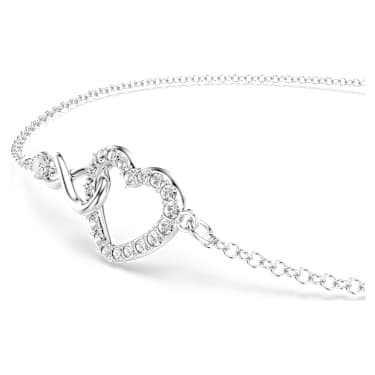 Hyperbola Armband, Unendlichzeichen und Herz, Weiß, Rhodiniert - Swarovski, 5524421