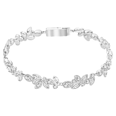 Diapason สร้อยข้อมือ, ผสมผสานเหลี่ยมเจียระไนหลายหลายรูปแบบ, ขาว, เคลือบโรเดียม - Swarovski, 5528190
