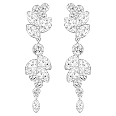 Viseči uhani Diapason, Mešani rezi, Beli, Prevleka iz rodija - Swarovski, 5528452