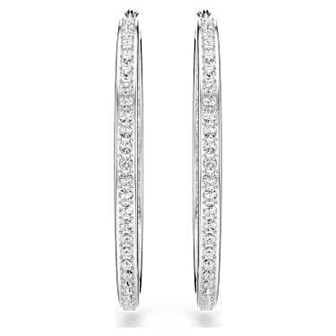 Anneaux d'oreilles Sommerset, Blanches, Métal rhodié - Swarovski, 5528457