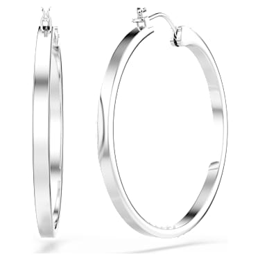 Anneaux d'oreilles Sommerset, Blanches, Métal rhodié - Swarovski, 5528457