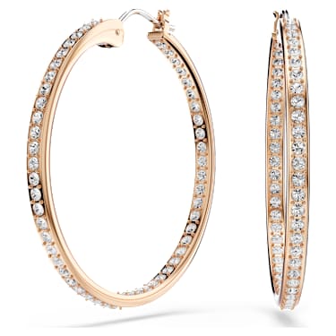 Sommerset 후프 이어링, 화이트, 18K 로즈 골드 피니시 - Swarovski, 5528459