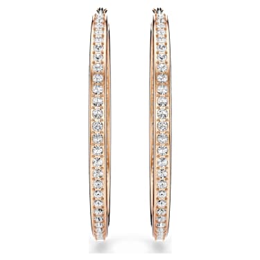 Pendientes de aro Sommerset, Blancos, Acabado en oro rosa de 18 quilates - Swarovski, 5528459