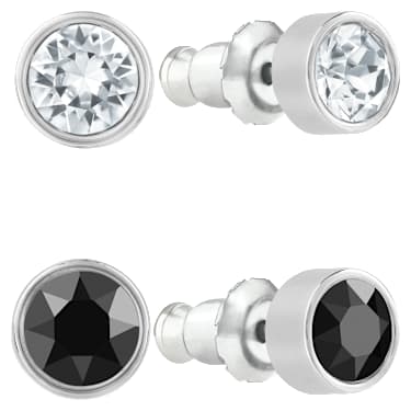Harley stud earrings Set 2 Round cut Black Mixed metal