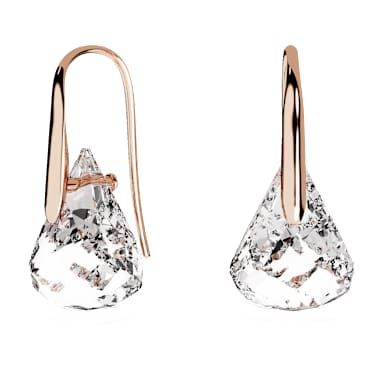 Brincos compridos Lunar, Rosa, Acabamento em ouro rosa de 18 quilates - Swarovski, 5528509