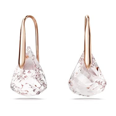 Lunar Oorhangers, Roze, Roségoudkleurige toplaag - Swarovski, 5528509