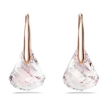Lunar damla küpeler, Pembe, Pembe altın rengi kaplama - Swarovski, 5528509