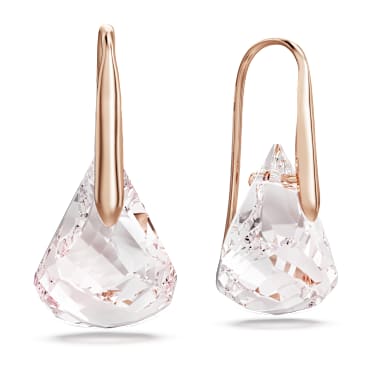 Lunar 드롭 이어링, 핑크, 로즈골드 톤 플래팅 - Swarovski, 5528509