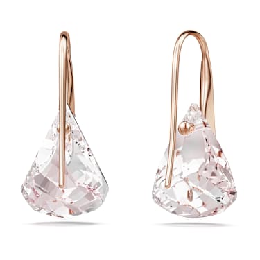 Lunar drop earrings, Pink, 18K rose gold finish - Swarovski, 5528509