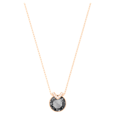Pingente Bella V, Lapidação redonda, Cinzento, Lacado a rosa dourado - Swarovski, 5528552