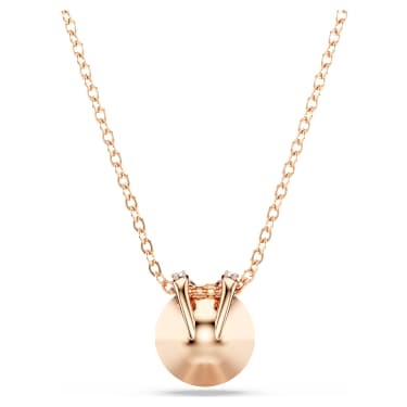 Bella V ペンダント, ラウンドカット, グレー, 18Kローズゴールドコーティング - Swarovski, 5528552