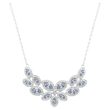 Colier Baron, Frunză, Gri, Placat cu rodiu - Swarovski, 5528900