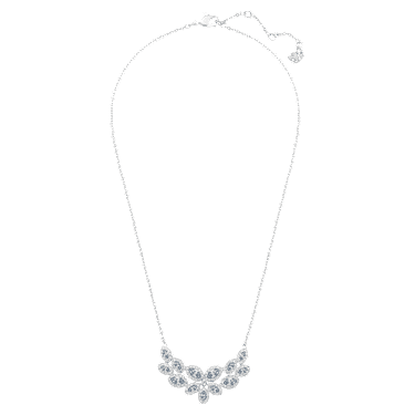 Baron 네크리스, 잎, 그레이, 로듐 플래팅 - Swarovski, 5528900