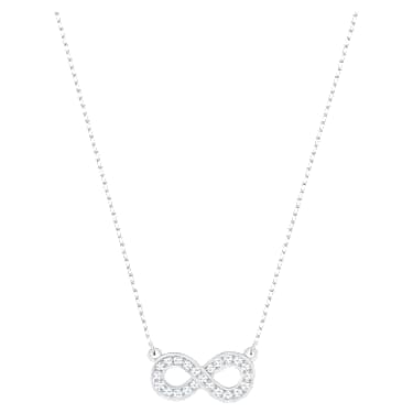 Latisha 项链, Infinity, 白色, 镀铑 - Swarovski, 5528911