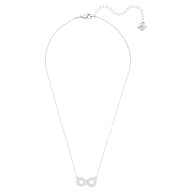 Latisha necklace, Infinity, White, Rhodium plated - Swarovski, 5528911