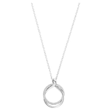 Pendentif Exact, Forme ronde, Blanc, Métal rhodié - Swarovski, 5528922