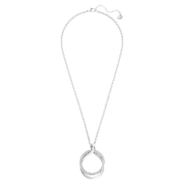 Pendentif Exact, Forme ronde, Blanc, Métal rhodié - Swarovski, 5528922
