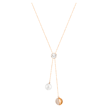 Forward y-ketting, Wit, Roségoudkleurige toplaag - Swarovski, 5528924