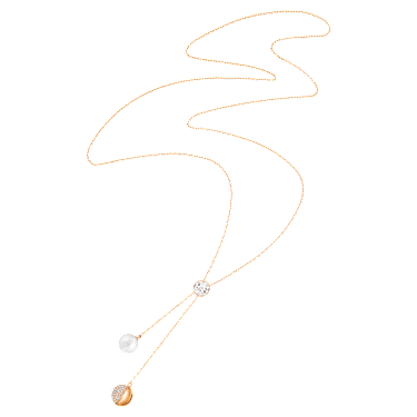 Naszyjnik Y Forward, Biały, Powłoka w odcieniu różowego złota - Swarovski, 5528924