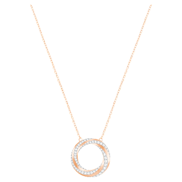Hilt Kolye, Yuvarlak şekil, Beyaz, Pembe altın rengi kaplama - Swarovski, 5528930
