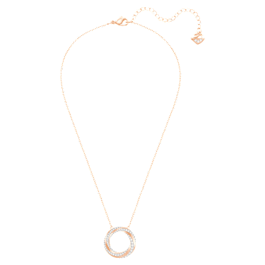 Hilt Kolye, Yuvarlak şekil, Beyaz, Pembe altın rengi kaplama - Swarovski, 5528930