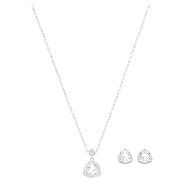 Begin Set, Trilliant-Schliff, Weiß, Rhodiniert - Swarovski, 5528938