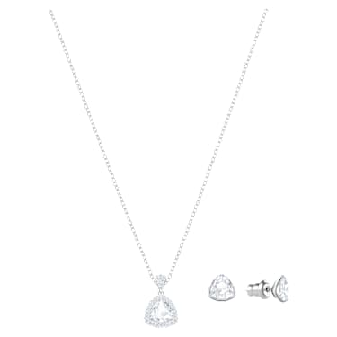 Begin セット, トリリアントカット, ホワイト, ロジウム・プレーティング - Swarovski, 5528938