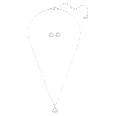 Begin Set, Trilliant-Schliff, Weiß, Rhodiniert - Swarovski, 5528938
