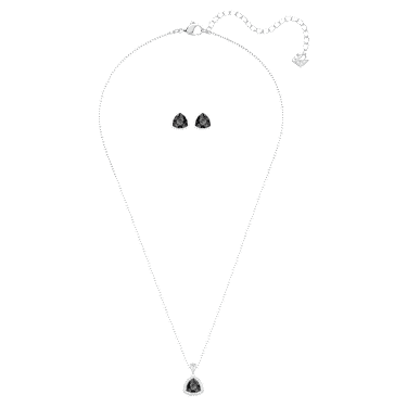 Conjunto Begin, Talla trilliante, Negro, Baño de rodio - Swarovski, 5528939