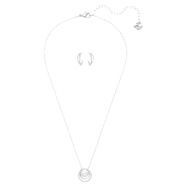 Conjunto Free, Blanco, Baño de rodio - Swarovski, 5528946