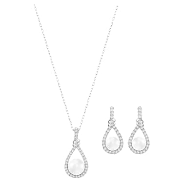 Enlace Set, Weiß, Rhodiniert - Swarovski, 5528959