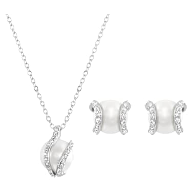 Nude Set, Weiß, Rhodiniert - Swarovski, 5528964