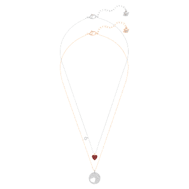セール★SWAROVSKI★Crystal Wishes ハート ペンダント セット Crystal Wishes pendant, Set (2), Heart, Red, Mixed metal