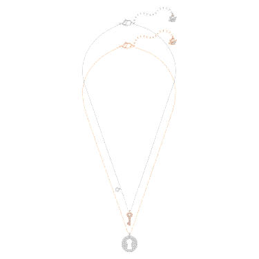 Crystal Wishes 链坠, 套装 (2), 钥匙, 粉红色, 混合金属润饰 - Swarovski, 5529570