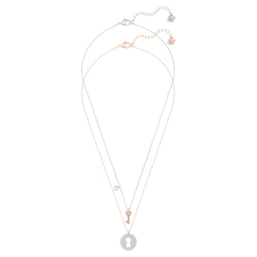 Crystal Wishes hanger, Set (2), Sleutel, Roze, Gemengde metaalafwerking - Swarovski, 5529570