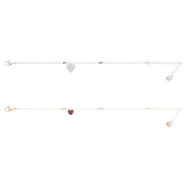 Crystal Wishes 手鏈, 套裝 (2), 心形, 紅色, 多種金屬潤飾 - Swarovski, 5529600