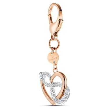 Infinite จี้ชาร์มห้อยกระเป๋า, อินฟินิตี้และหัวใจ, ขาว, เคลือบโลหะหลากชนิด - Swarovski, 5530885