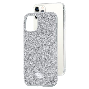 High smartphone case, iPhone® 11 Pro, Silver tone | Swarovski